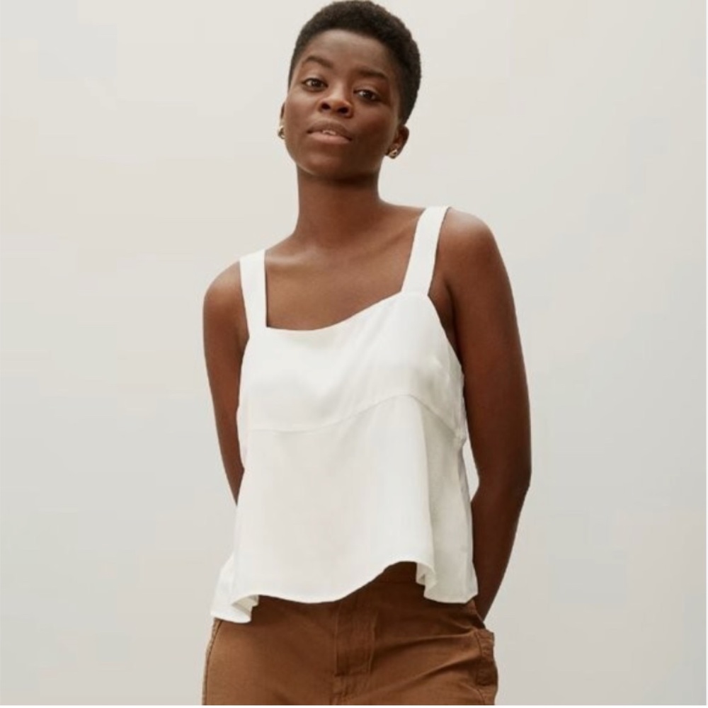 Ivory Silk Open Back Picnic Tank